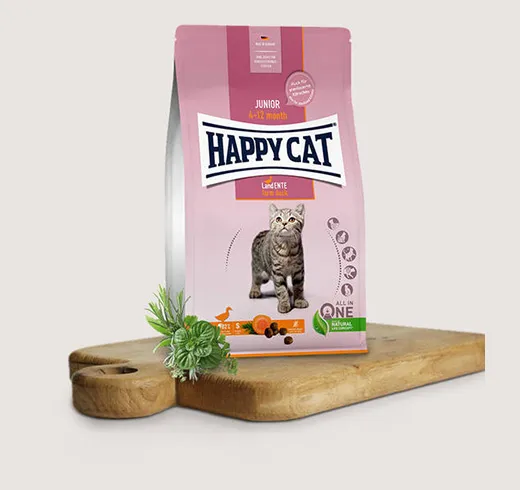 Happy Cat Culinary Junior Grain Free - Храна за Подрастващи Котенца с Патешко Месо, Без Зърнени Съставки - 0.3кг.,1.3кг.,4кг.