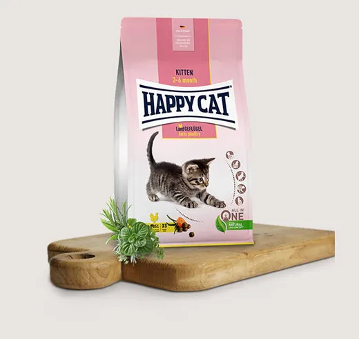 Happy Cat Culinary Kitten - Вкусна Храна за Подрастващи Котенца с Пилешко Месо - 0.3кг.,1.3кг.,4кг.