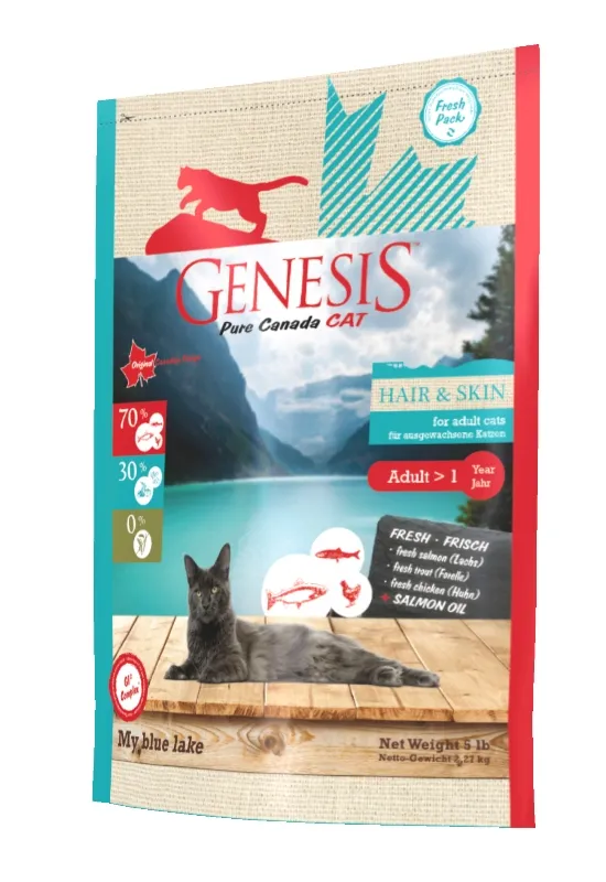 Genesis Pure Canada My Blue Lake Hair&Skin - за красива козина и здрава кожа, израснали котки - 340гр.,2.27кг.