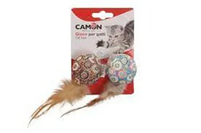 Camon Balls Floral Motif - Играчка за Kотки - цветни топчета с пера