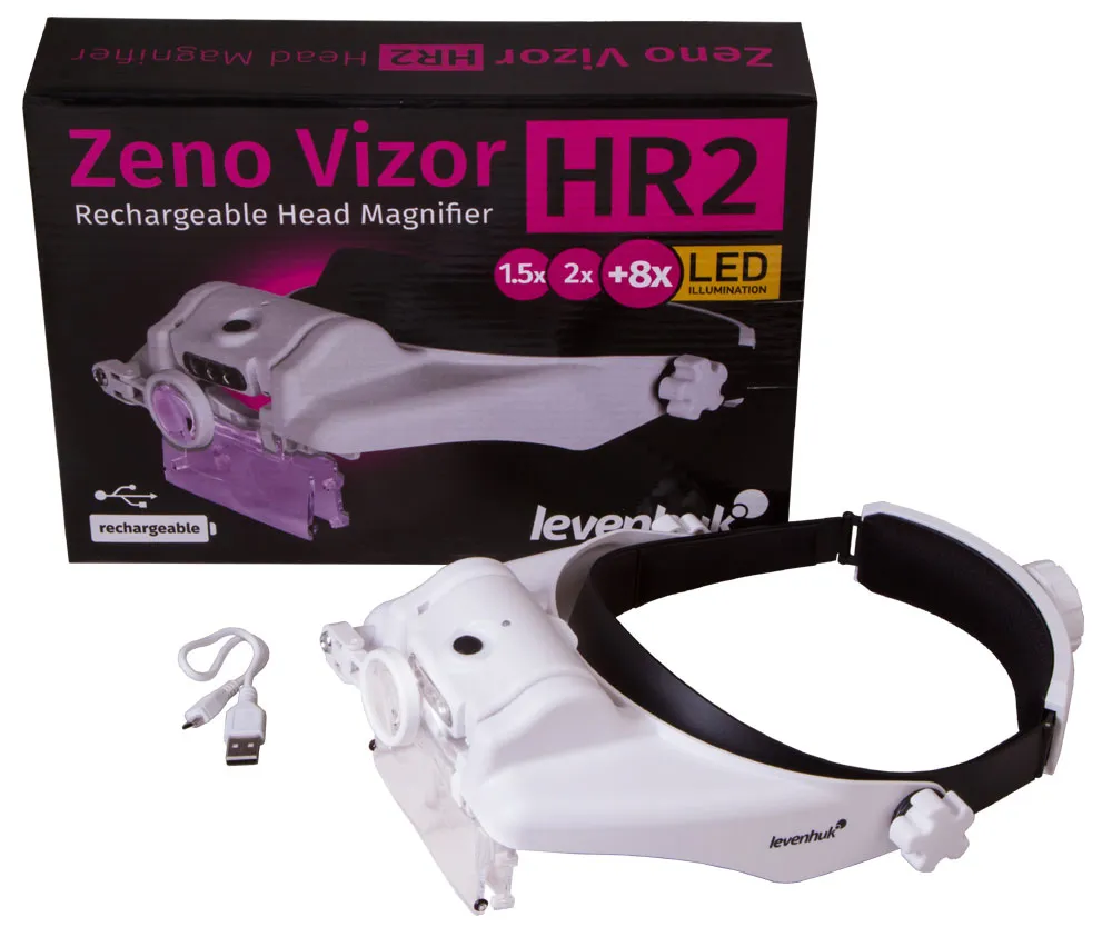 Лупа за глава с акумулатор Levenhuk Zeno Vizor HR2 2