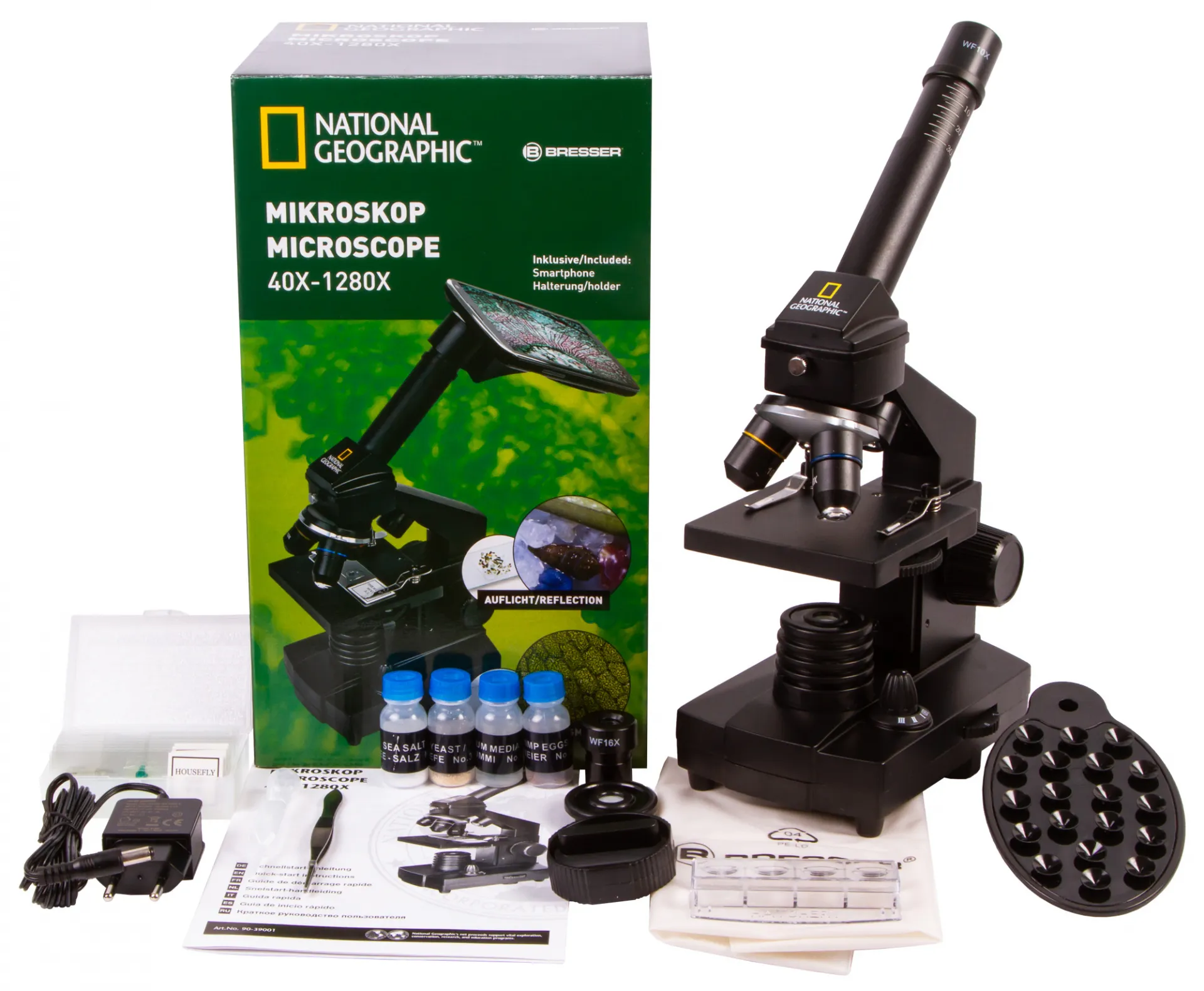 Микроскоп Bresser National Geographic 40x–1280x с адаптер за смартфон 2