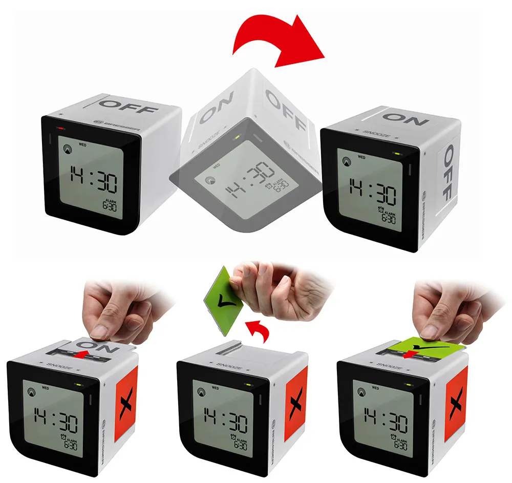 Настолен будилник Bresser FlipMe Alarm Clock,  сребрист 2
