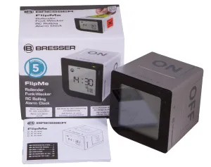 Настолен будилник Bresser FlipMe Alarm Clock,  сребрист 5