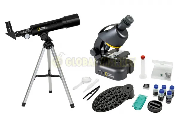 Bresser National Geographic Set: 50/360 AZ Telescope and 40x–640x Microscope 1