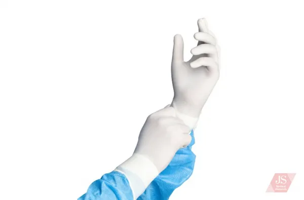 Sterile latex surgical gloves without powder/talc