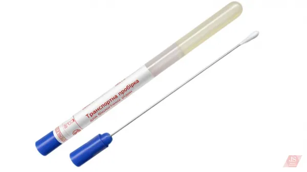 Swabs with plastic handle in Amies transport medium