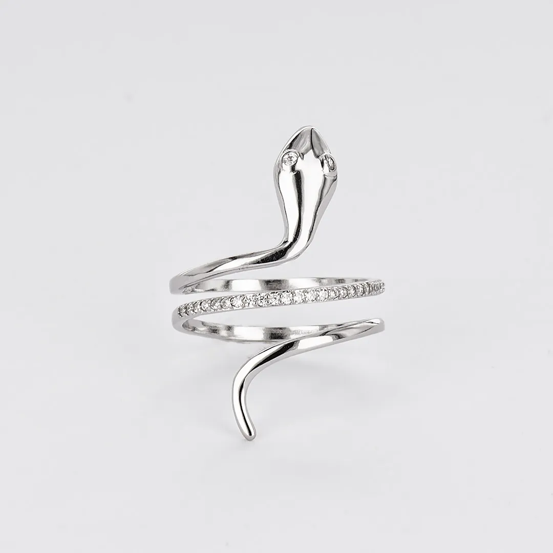 Сребърен пръстен змия Ugo 1
