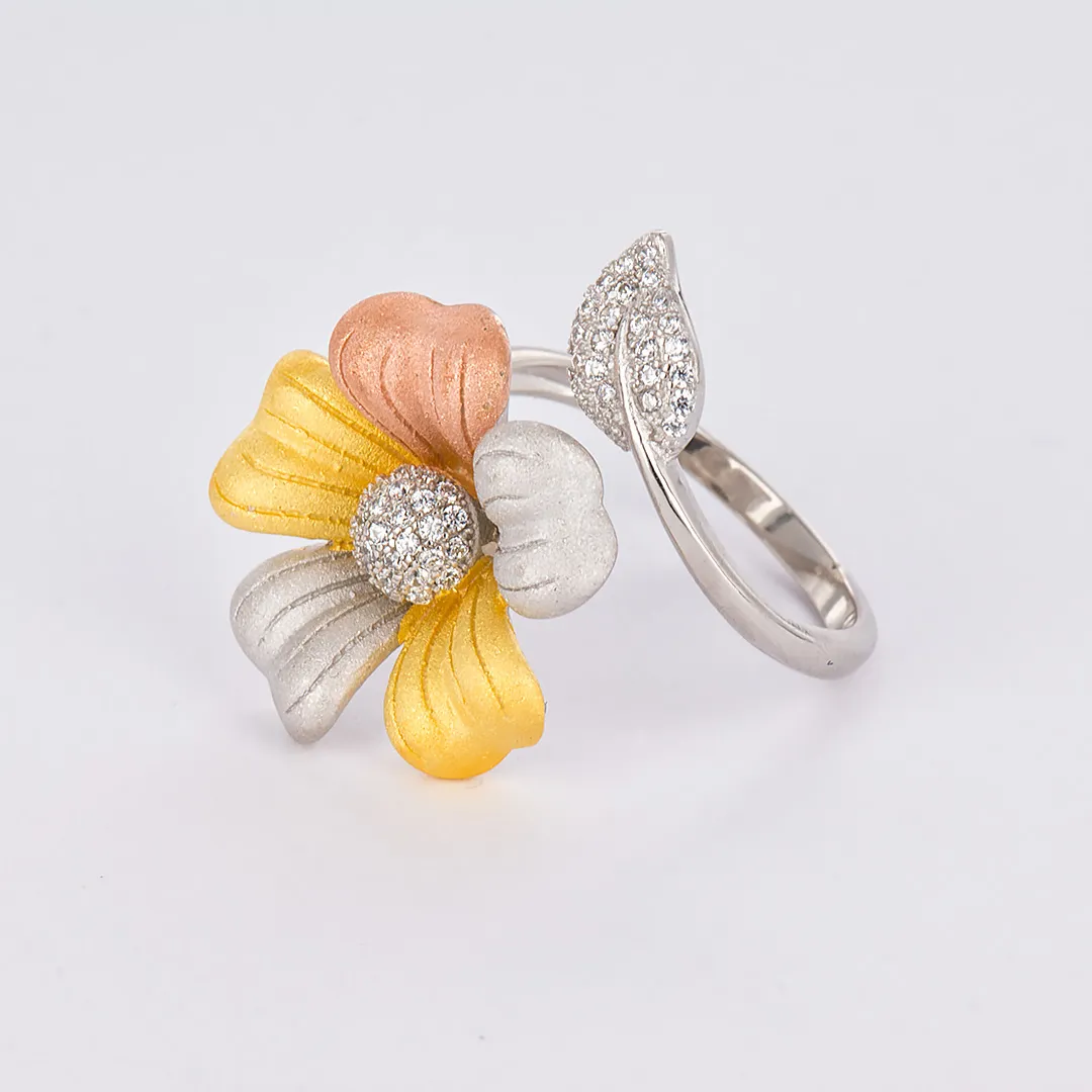 Сребърен пръстен цвете La Guarino 4