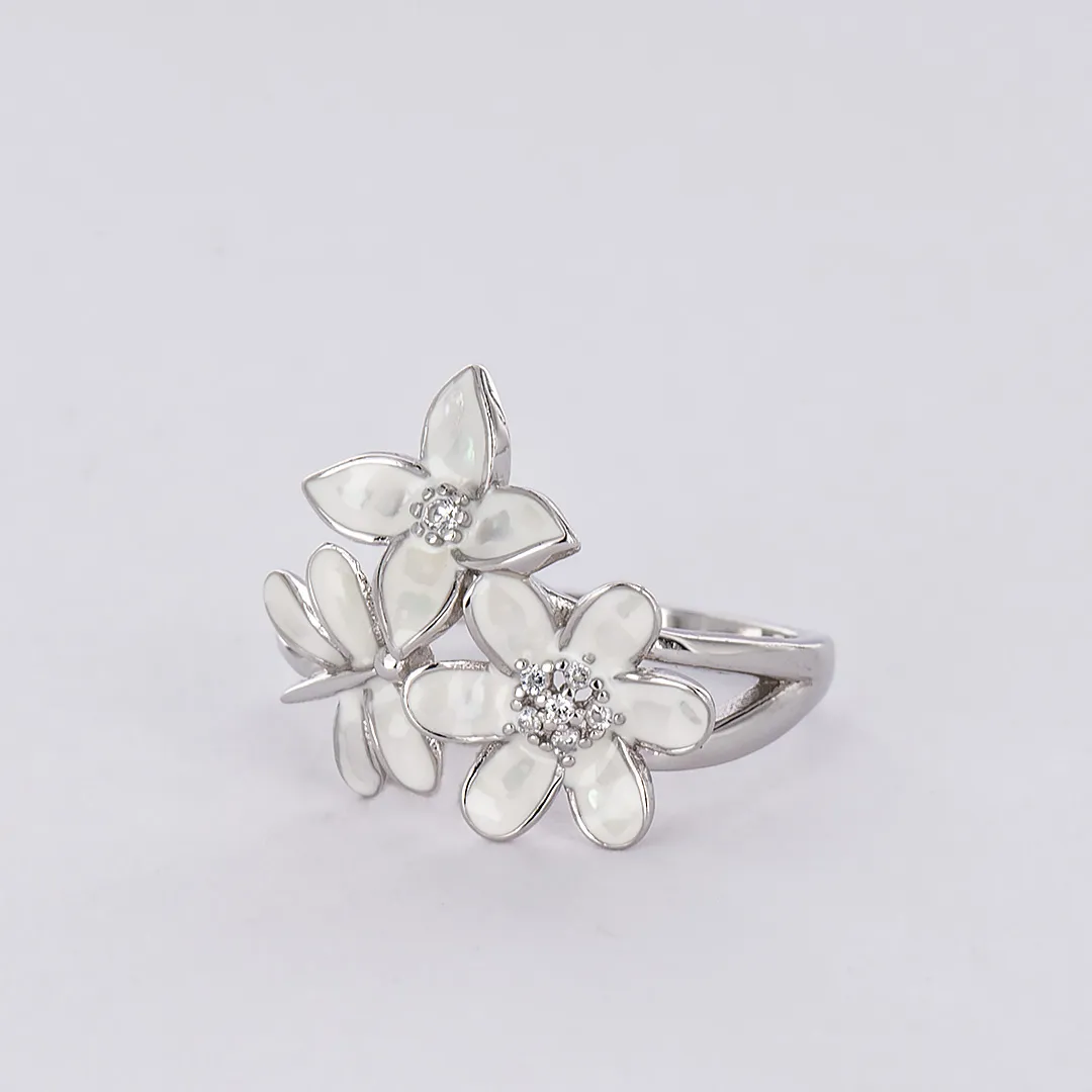 Ottone сребърен пръстен Цветя 2
