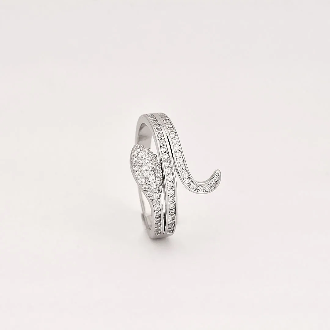 Сребърен пръстен змия Massimo 1