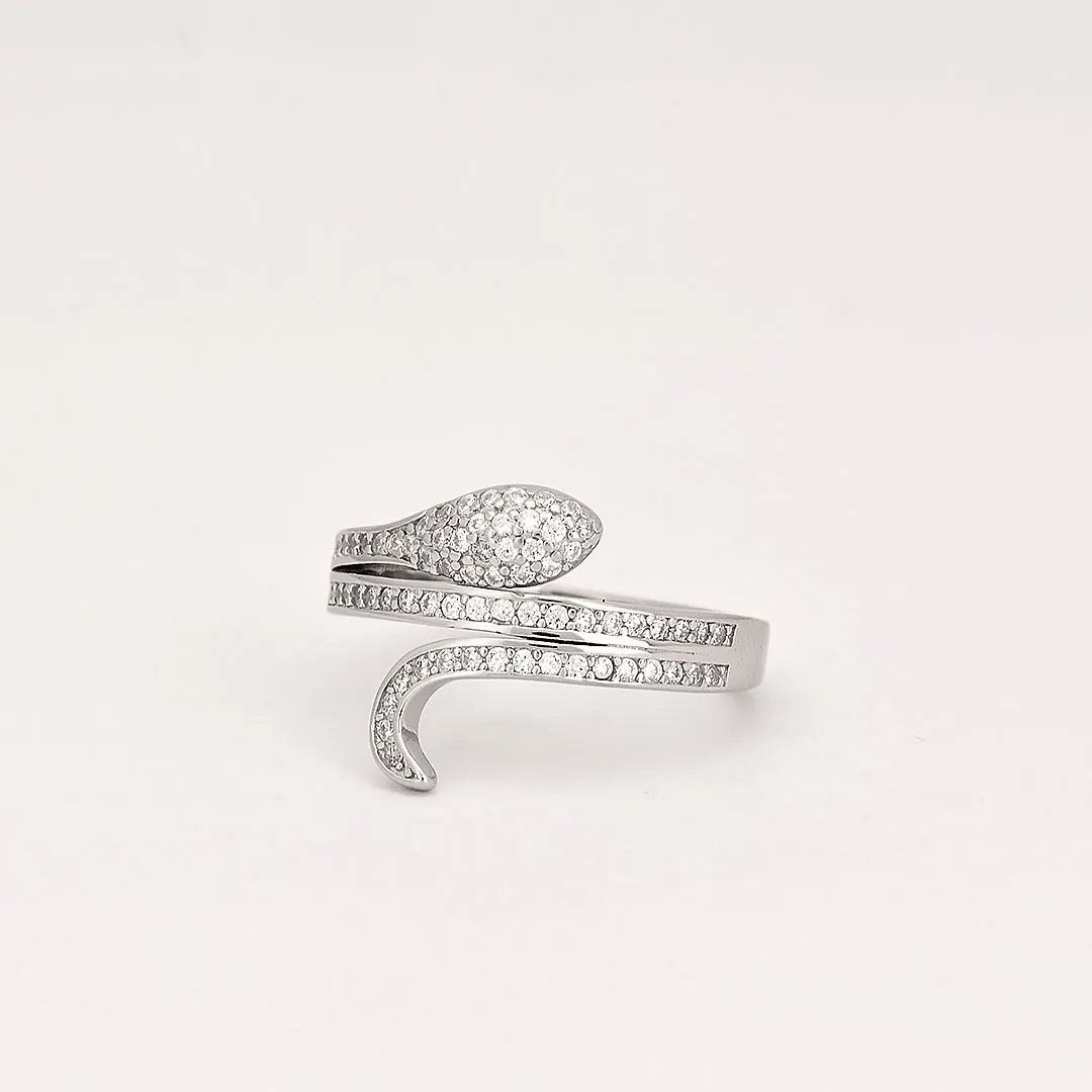 Сребърен пръстен змия Massimo 4