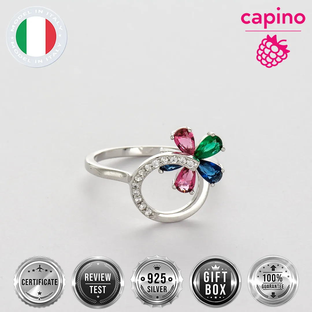 Сребърен пръстен цвете La Costanzo 6