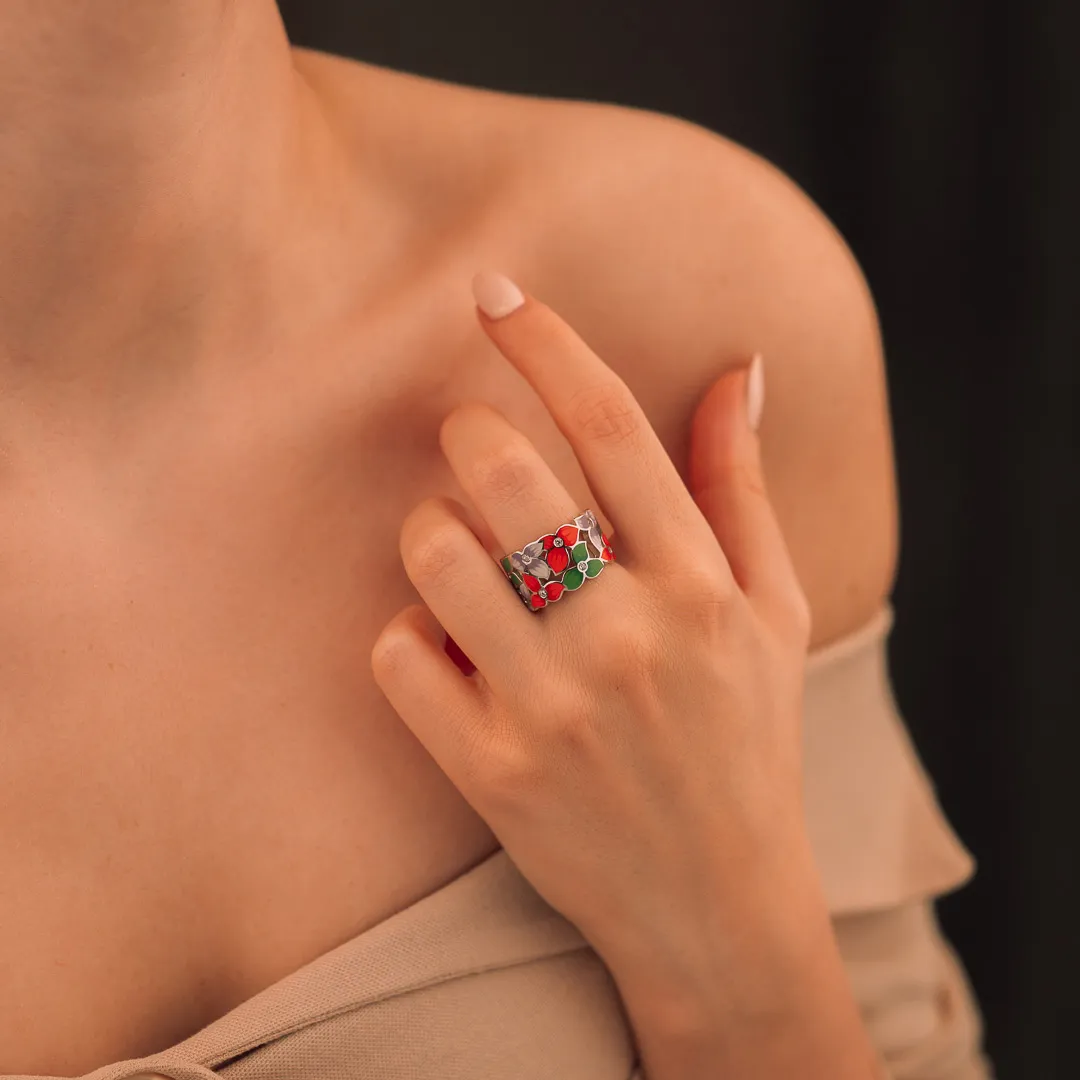 Сребърен пръстен цветя La Leonardo 2