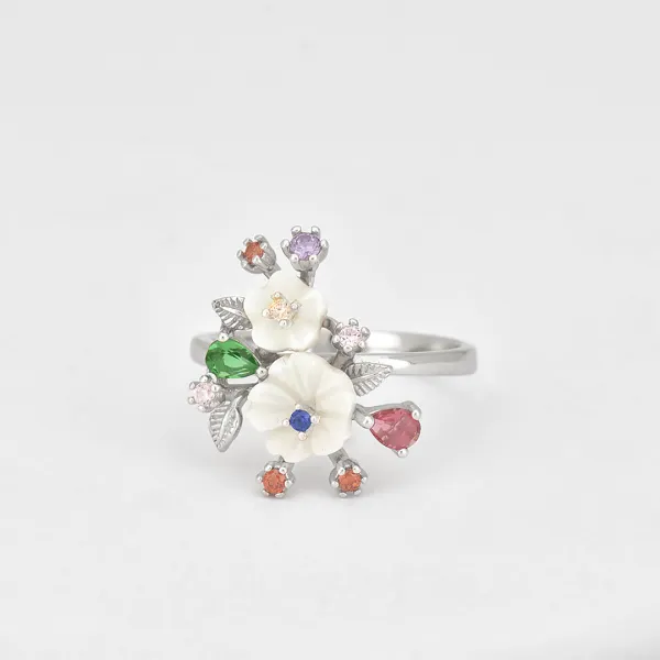 Сребърен пръстен цветя La Gino 1