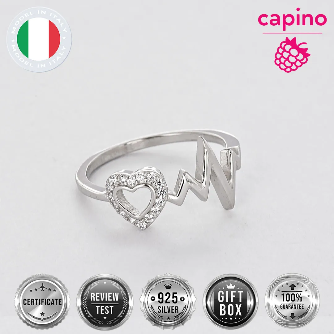 Сребърен пръстен сърце Ippazio 6