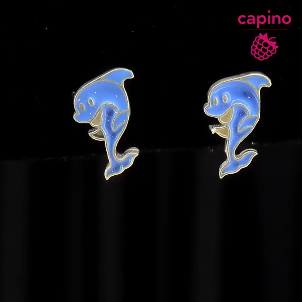 Детски сребърни обеци делфинче Cleo 1