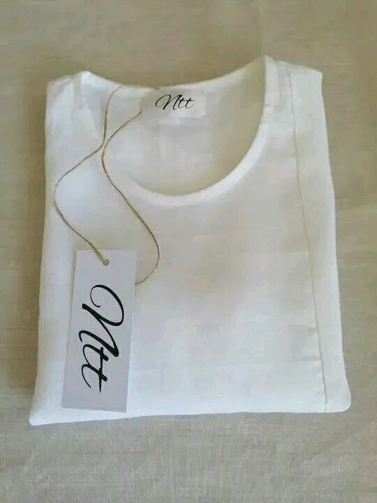 Бяла Тениска 100% лен 2