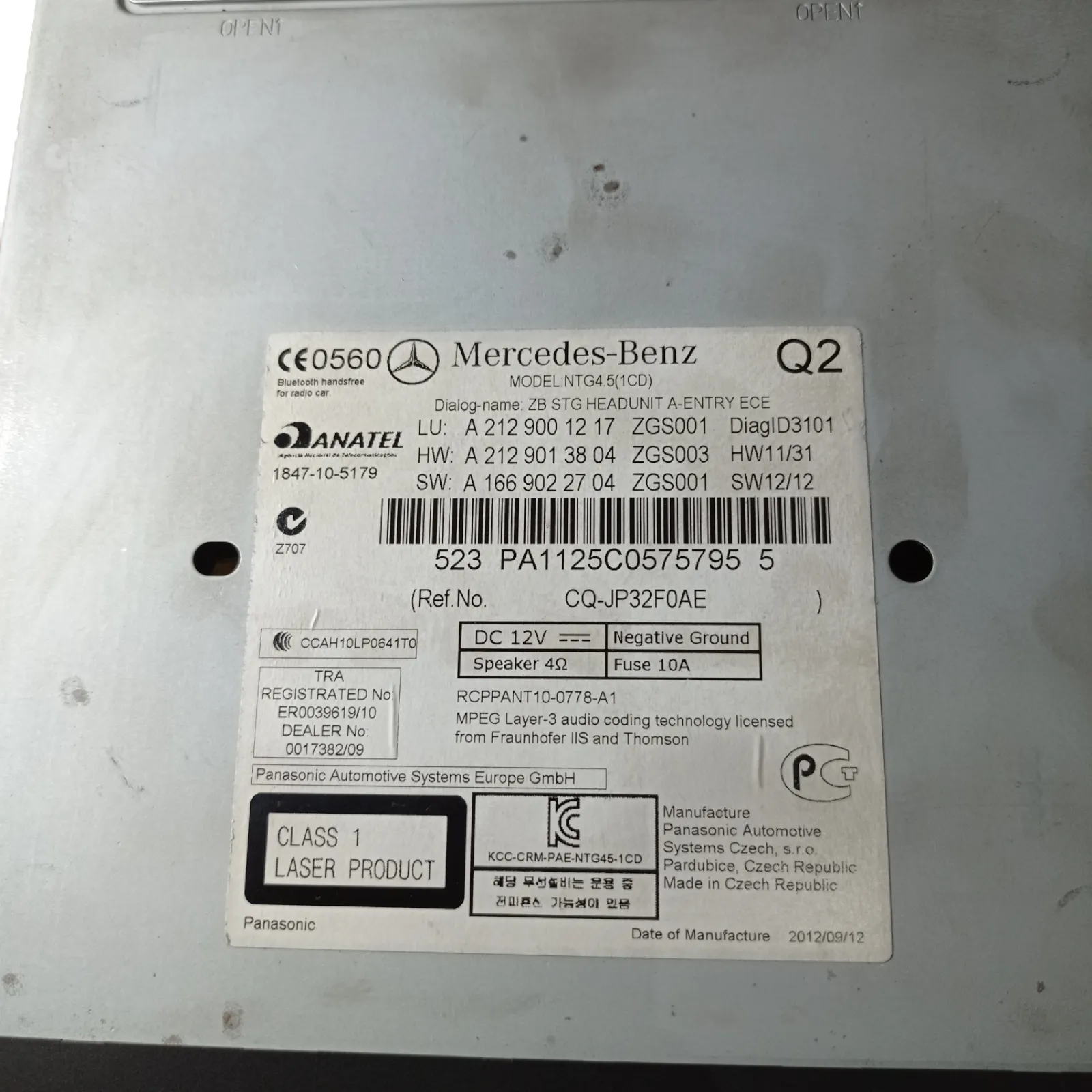Радио ,CD плейър Mercedes E-class W212(2009-2013)-[A 212 900 12 17] 3