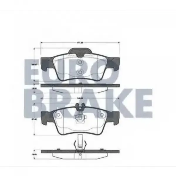 EURO BRAKE  Комплект Спирачни накладки, задна ос [5502223353, P50052, GDB1546]