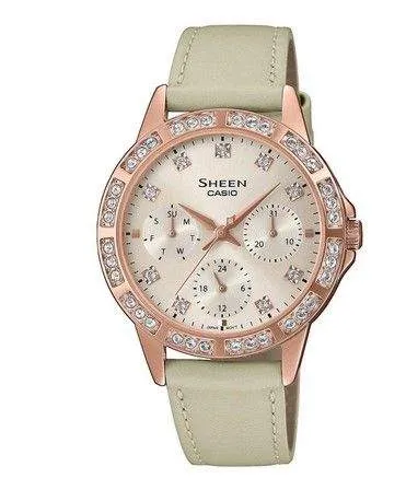 Дамски аналогов часовник Casio Sheen Swarovski Crystals - SHE-3517PGL-9AUEF