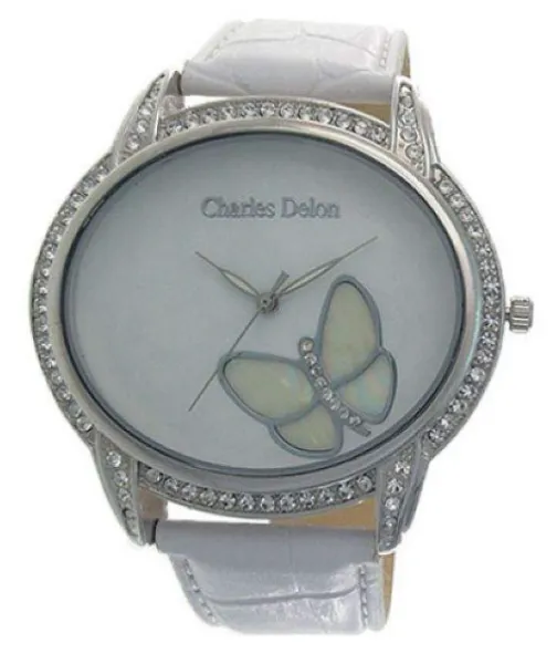 Дамски аналогов часовник Charles Delon CHD-454401  бял