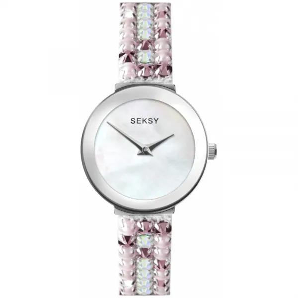 Дамски часовник Seksy Iridescent Pink Slim Swarovski Crystals - S-2949.37
