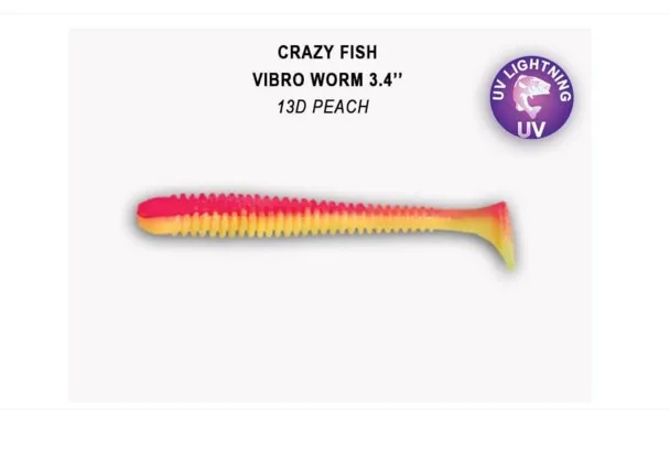 Crazy Fish Vibro Worm 8.5см Силиконова Примамка 25