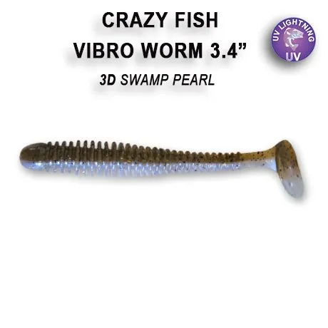 Crazy Fish Vibro Worm 8.5см Силиконова Примамка 15