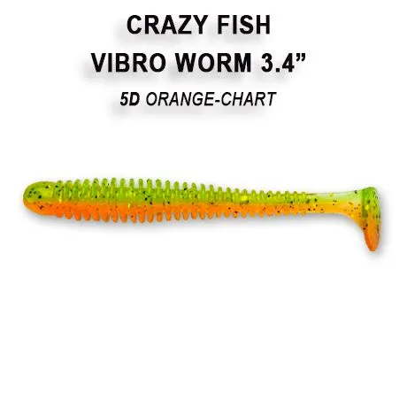Crazy Fish Vibro Worm 8.5см Силиконова Примамка 11