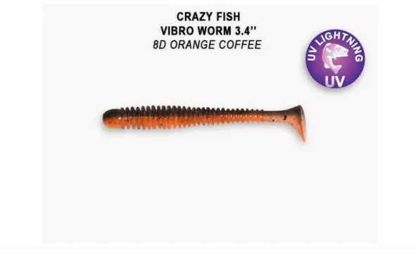 Crazy Fish Vibro Worm 8.5см Силиконова Примамка 5