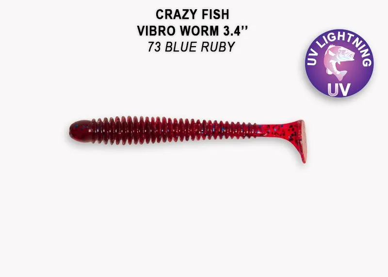 Crazy Fish Vibro Worm 8.5см Силиконова Примамка 7