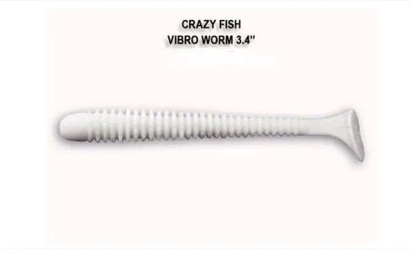 Crazy Fish Vibro Worm 8.5см Силиконова Примамка 8