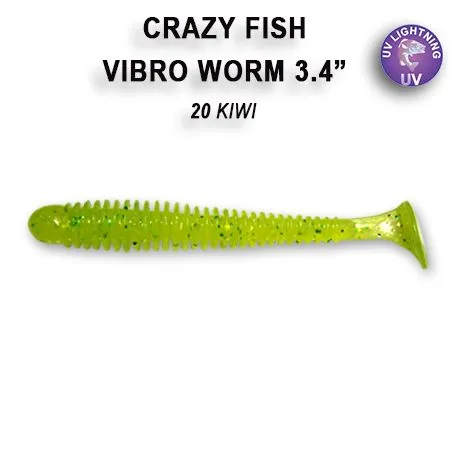Crazy Fish Vibro Worm 8.5см Силиконова Примамка 24