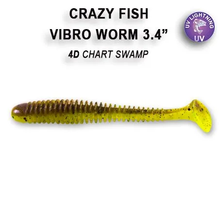 Crazy Fish Vibro Worm 8.5см Силиконова Примамка 13