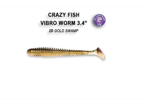 Crazy Fish Vibro Worm 8.5см Силиконова Примамка 20