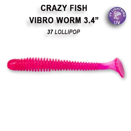 Crazy Fish Vibro Worm 8.5см Силиконова Примамка 16
