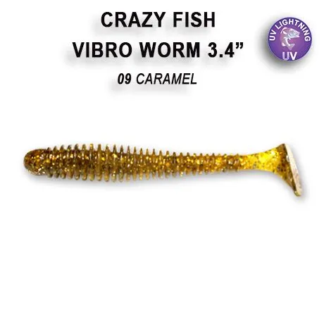 Crazy Fish Vibro Worm 8.5см Силиконова Примамка 31