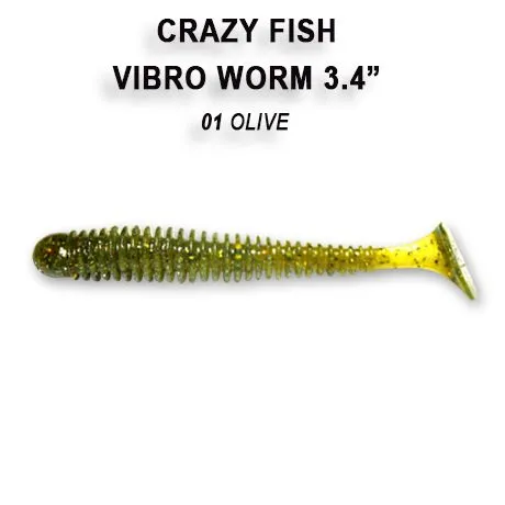 Crazy Fish Vibro Worm 8.5см Силиконова Примамка 36