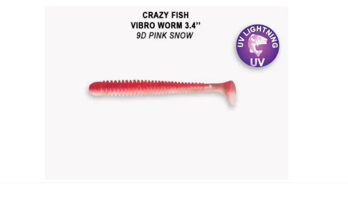 Crazy Fish Vibro Worm 8.5см Силиконова Примамка 2