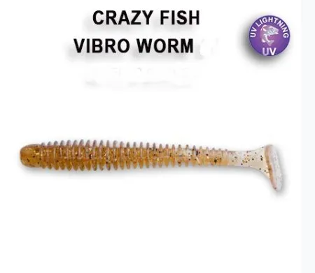 Crazy Fish Vibro Worm 8.5см Силиконова Примамка 19