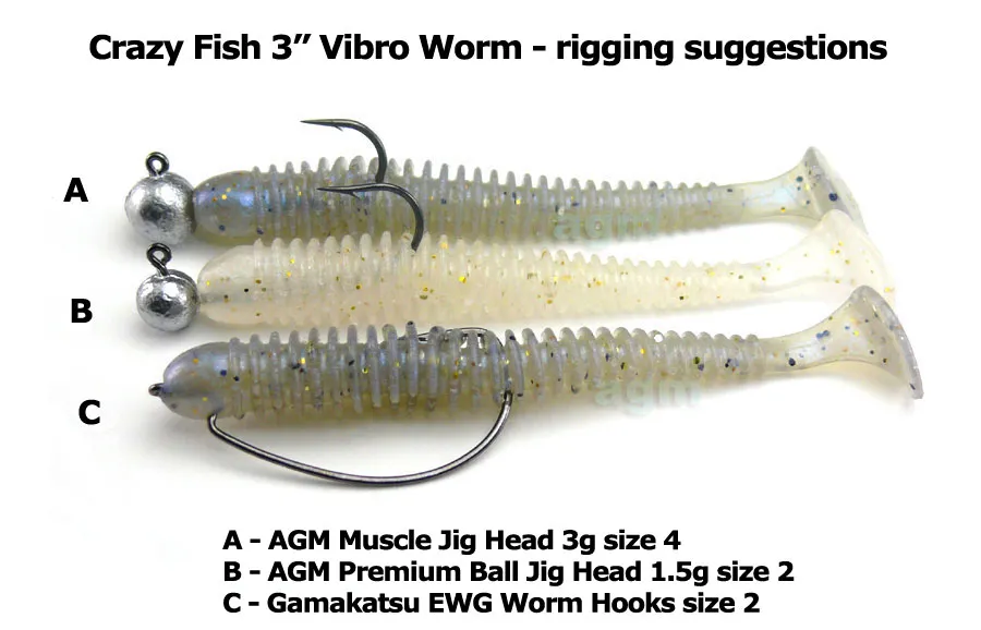 Crazy Fish Vibro Worm 8.5см Силиконова Примамка 37