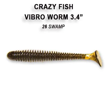 Crazy Fish Vibro Worm 8.5см Силиконова Примамка 21