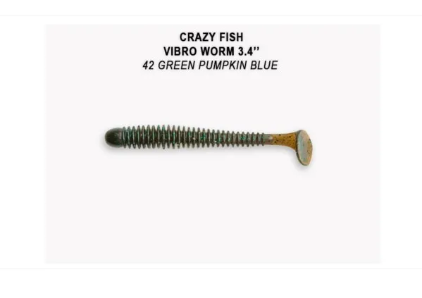 Crazy Fish Vibro Worm 8.5см Силиконова Примамка 14