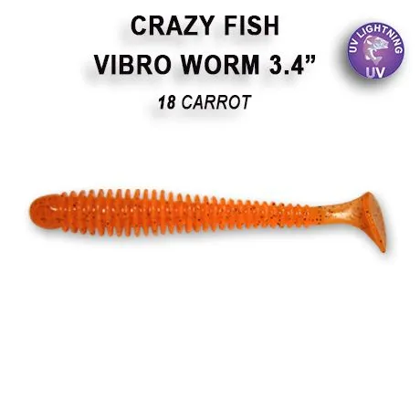 Crazy Fish Vibro Worm 8.5см Силиконова Примамка 27