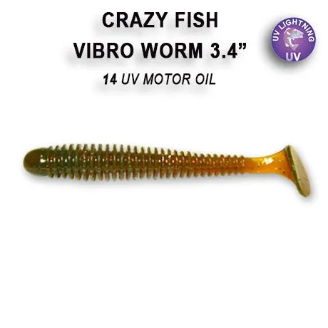Crazy Fish Vibro Worm 8.5см Силиконова Примамка 26