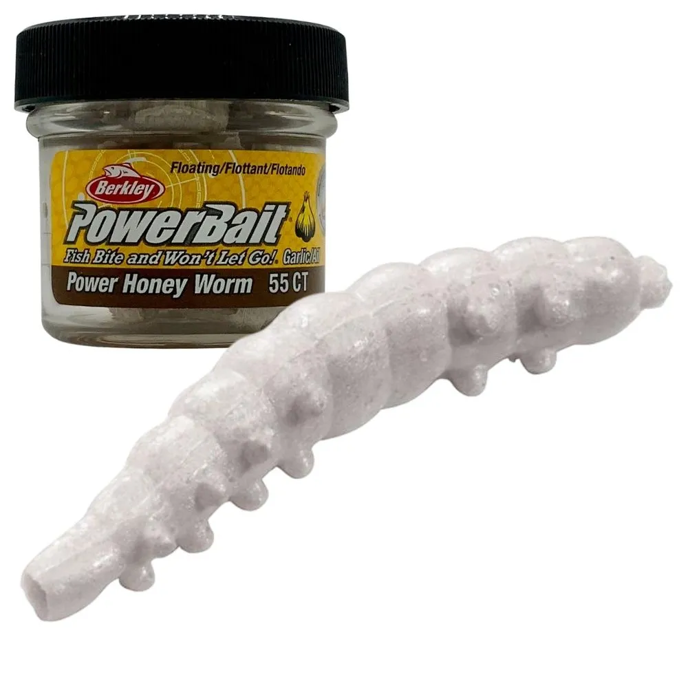 Berkley Powerbait Honey Worms Garlic Камола за Пъстърва Чесън - 55 броя 5