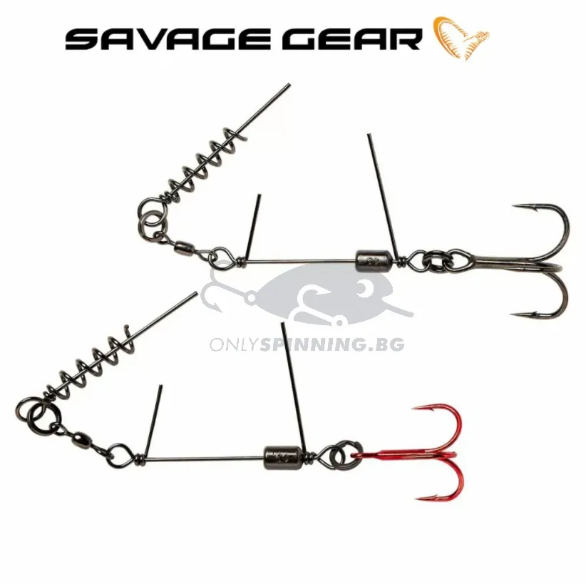 Savage Gear SS Corkscrew Stinger 3g Red + Bn 2pcs Стингер с една кука 1