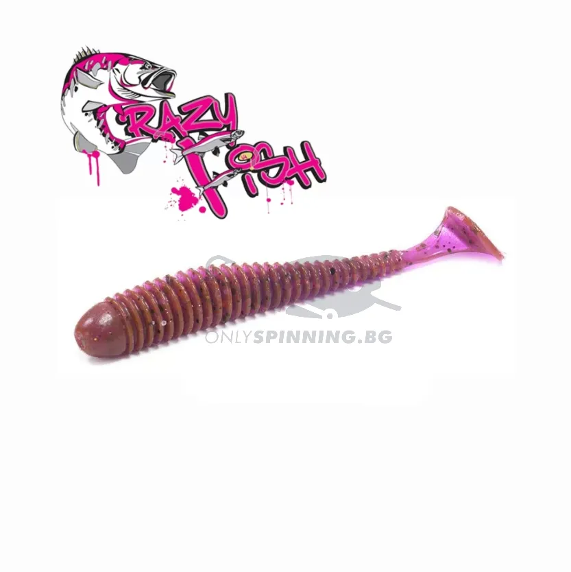 Crazy Fish Vibro Worm 8.5см Силиконова Примамка 1