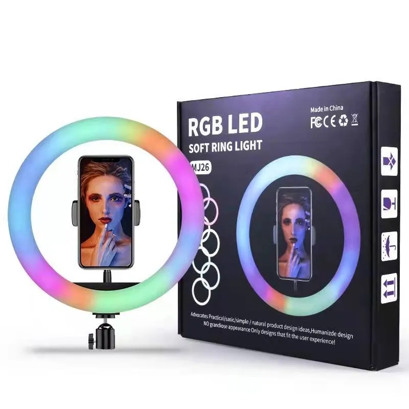 15 цвята RGB LED ринг лампа #12инча 1